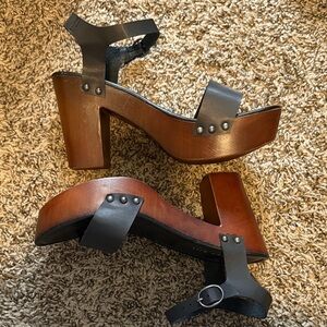 Madden Girl Black and Brown Platform Sandals